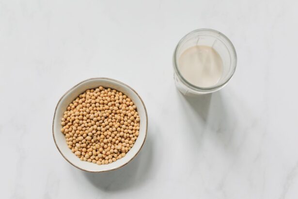 Bol de soja et lait végétal pour comparer protéines végétales et whey